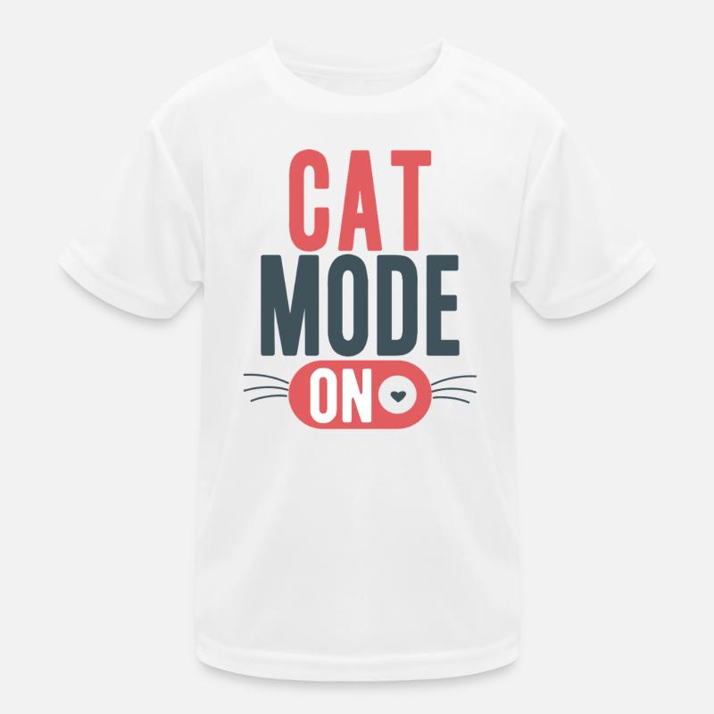 Cat Mode On Whisker Switch Typography Kids Functional T-Shirt