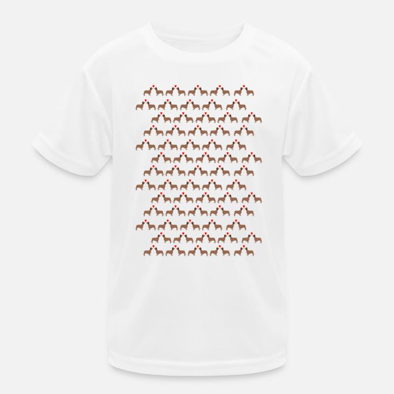 Dackel Herz Hunde Dachshunde Kinder Funktions-T-Shirt