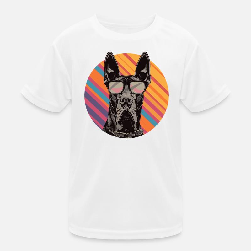 Doberman avec lunettes de soleil Pop Art T-shirt sport Enfant