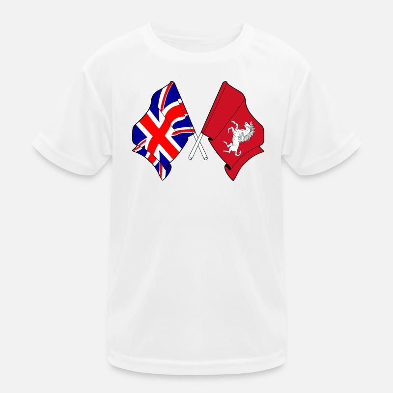 Kent-Flagge + Großbritannien-Flagge Kinder Funktions-T-Shirt