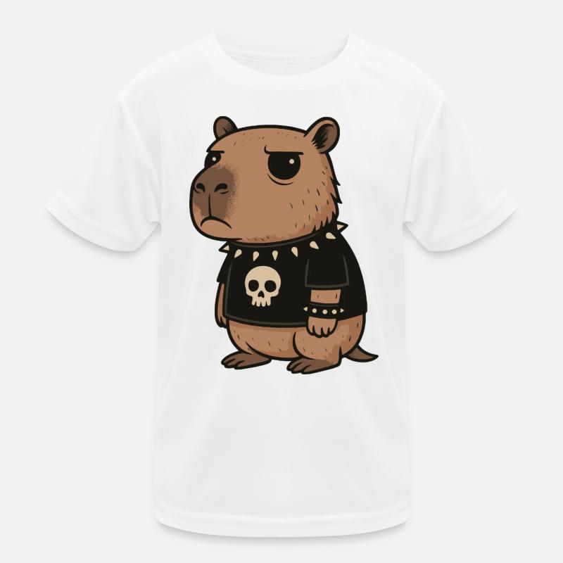 Goth Capybara Drôles Emo Punk Rongeurs T-shirt sport Enfant