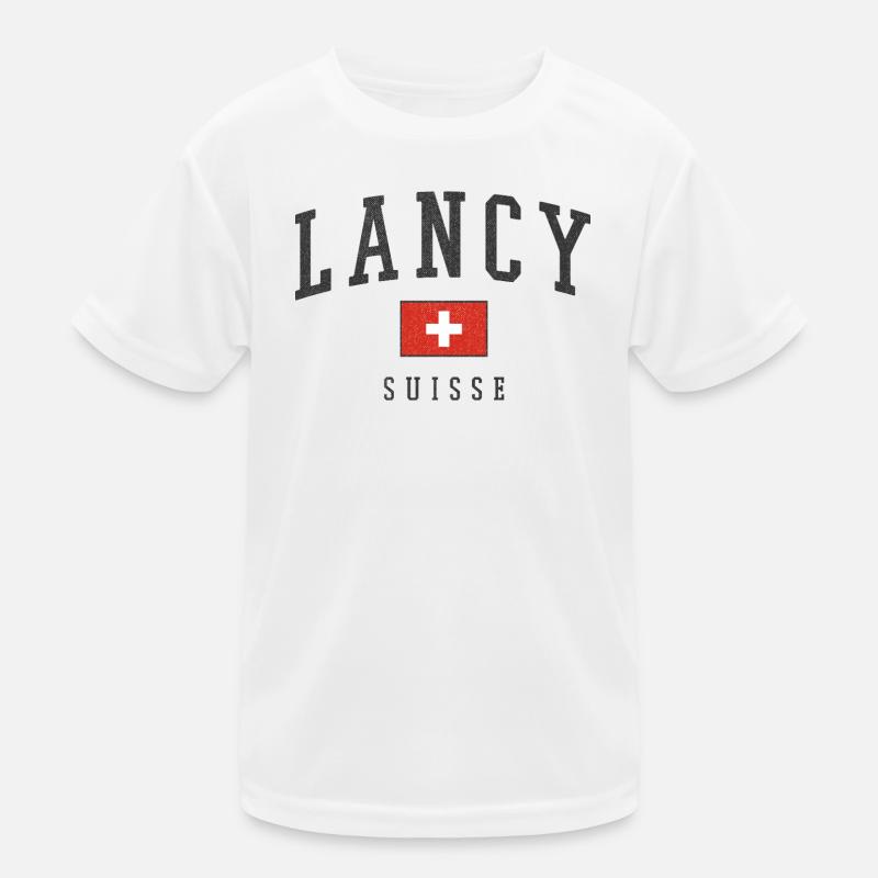 Lancy Suisse Typography Flag Kids Functional T-Shirt
