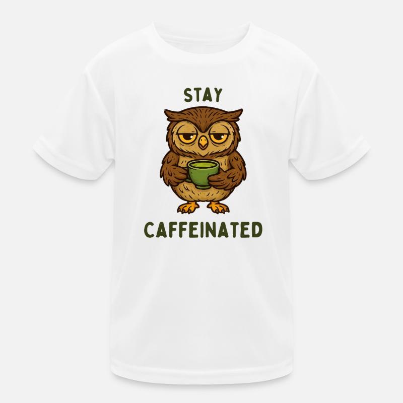 Stay Kaffeinated – Motif de la chouette T-shirt sport Enfant