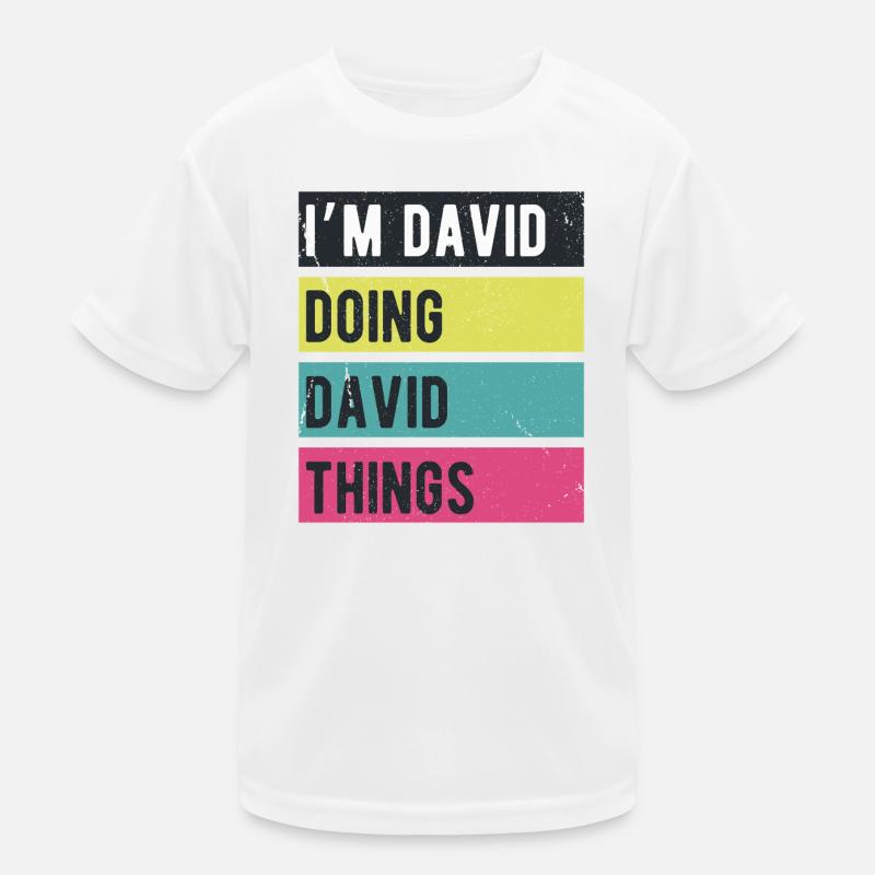 I’m David Doing David Things Retro Colors Kinder Funktions-T-Shirt
