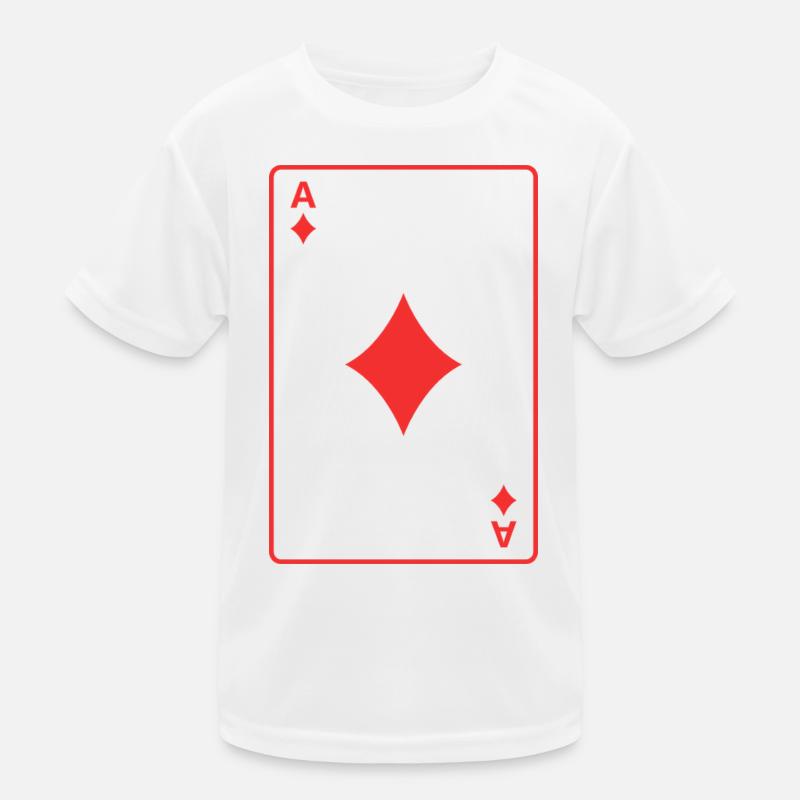 Rotes Karo-Ass Kinder Funktions-T-Shirt