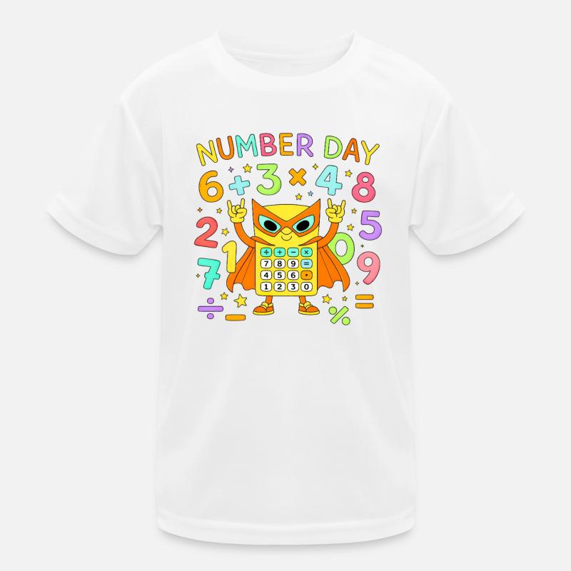 Nummer Tag Mathematik-Katzenrechner Held Kinder Funktions-T-Shirt