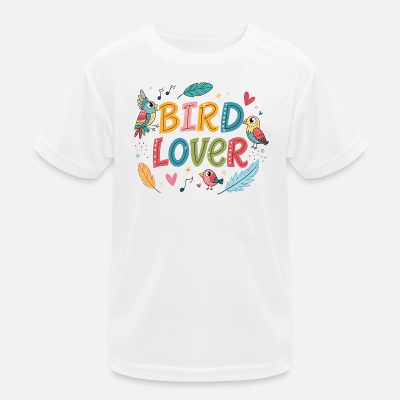 Bird Lover: Cheerful Colors and Feathers Kids Functional T-Shirt