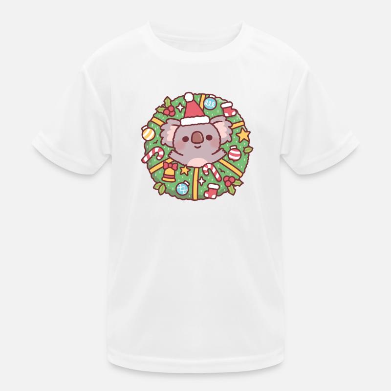 Süßer Koalabär im Weihnachtskranz Kinder Funktions-T-Shirt