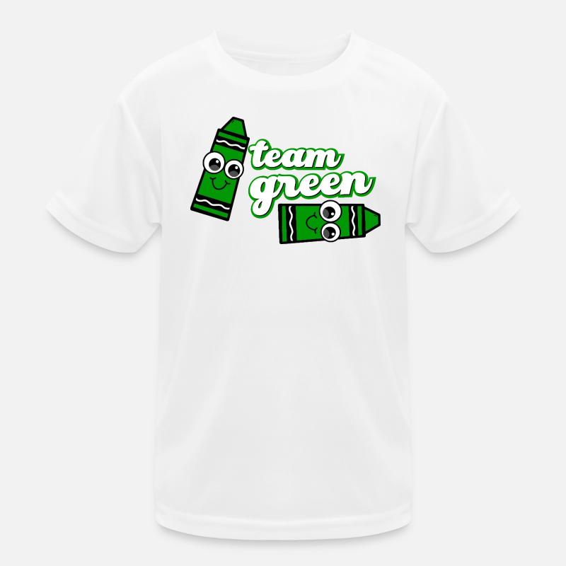 Smiling Crayon Green Team Kinder Funktions-T-Shirt
