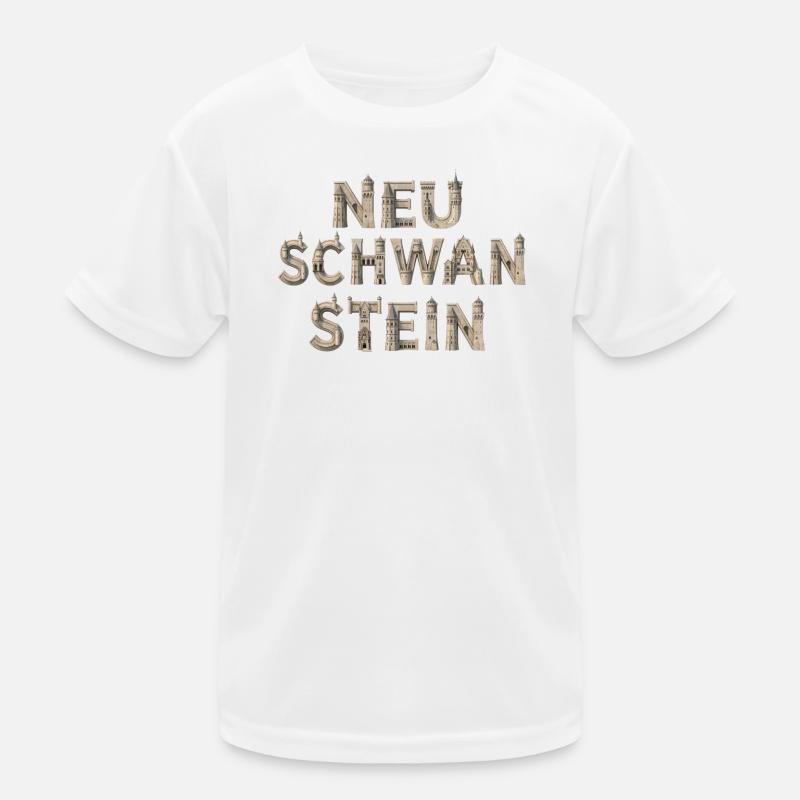 Neu Schwanstein Buchstaben aus Stein Kinder Funktions-T-Shirt