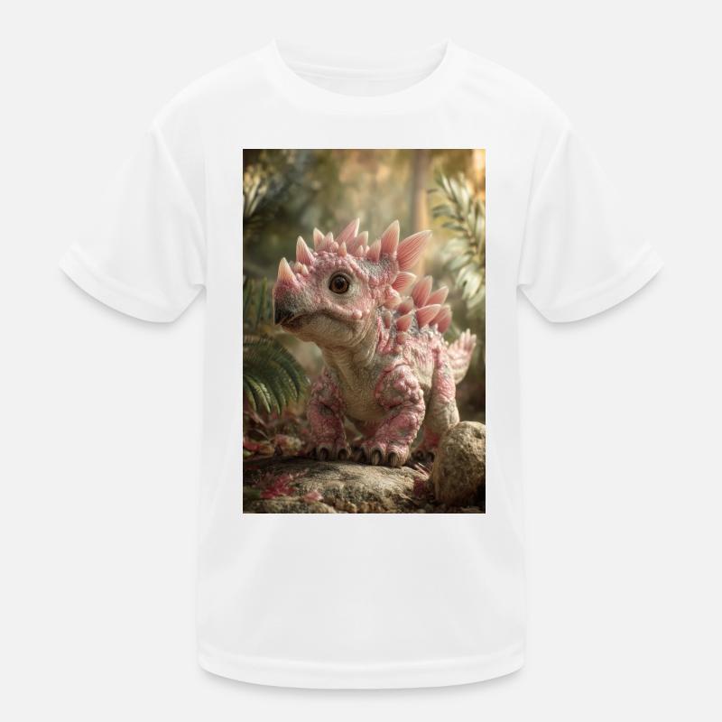 Rosa Stegosaurus im Ember Forest Kinder Funktions-T-Shirt
