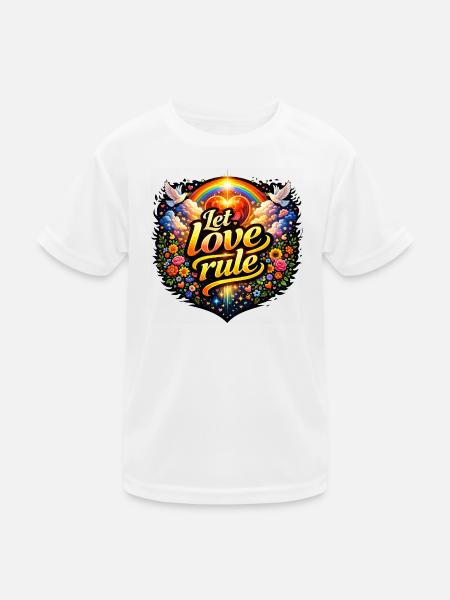 Lass die Liebe herrschen - Kinder Funktions-T-Shirt - Weiß - Vorne