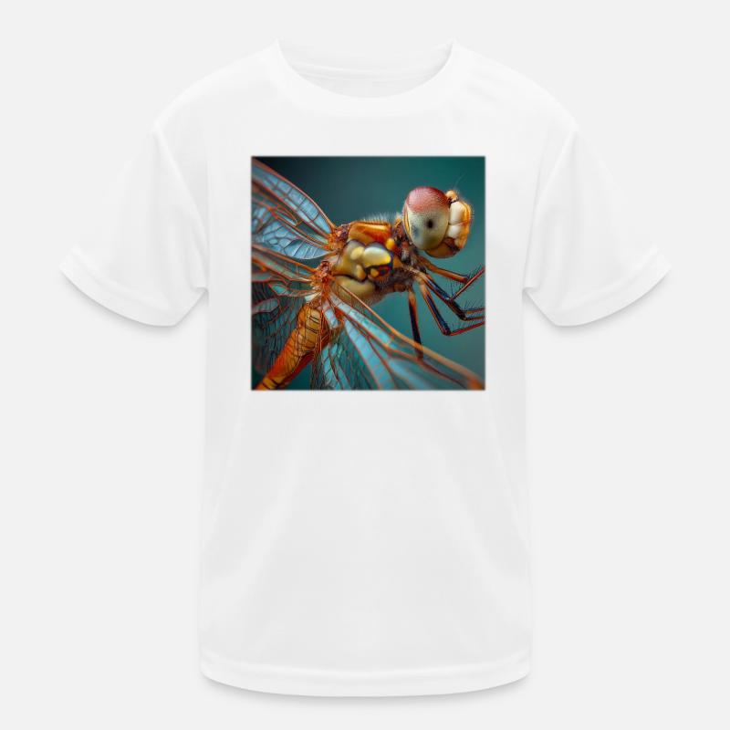 Libellen Makro Porträt Wildlife Grafik Kinder Funktions-T-Shirt