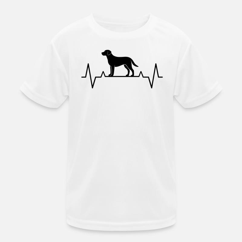 Gift idea dog mom Labrador heartbeat ECG - Kids Functional T-Shirt - white