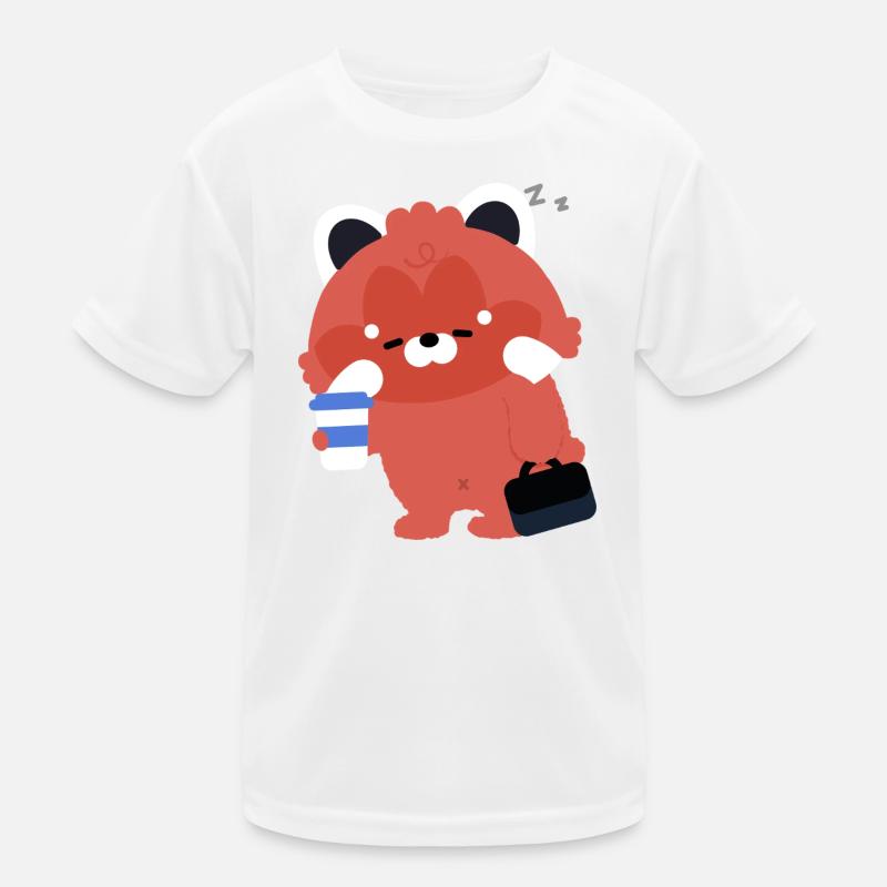 Kawaii Red Panda mit Kaffee Kinder Funktions-T-Shirt