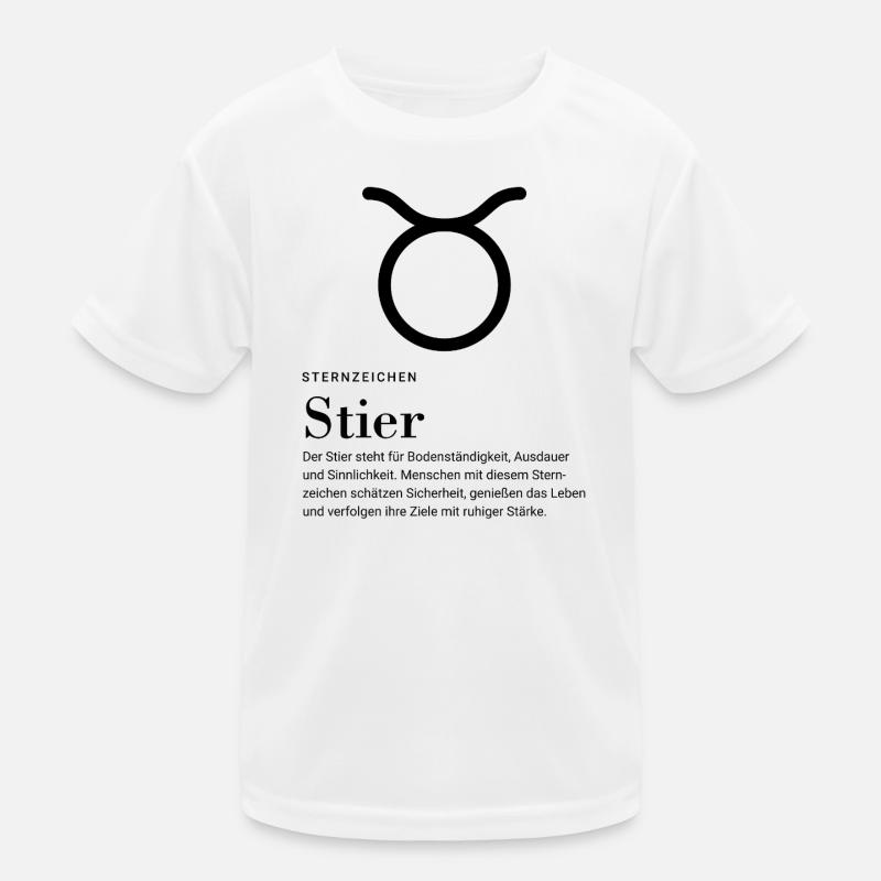 Sternzeichen Stier Kinder Funktions-T-Shirt