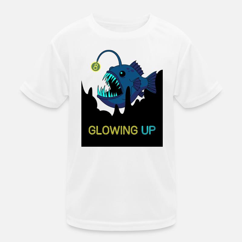 Glowing Up 8. Geburtstag Anglerfisch Kinder Funktions-T-Shirt