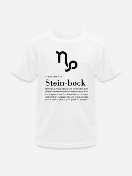 Sternzeichen Steinbock - Kinder Funktions-T-Shirt - Weiß - Vorne