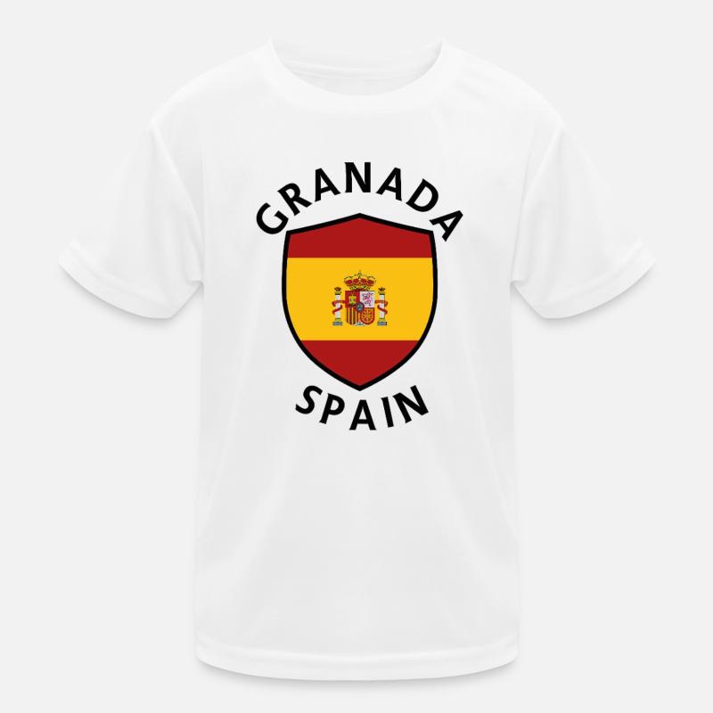 Granada Spain Shield Kids Functional T-Shirt