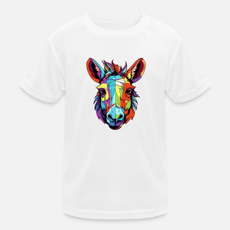 Esel Tier Kopf Kinder Funktions-T-Shirt