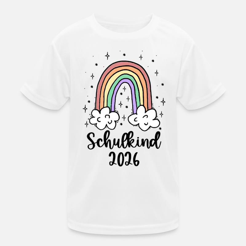 Schulkind 2026 Einschulung Mädchen Regenbogen Kinder Funktions-T-Shirt
