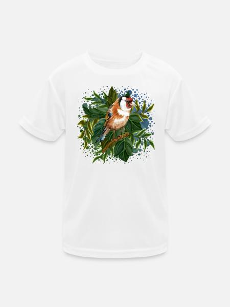 Bunter Vogel - Kinder Funktions-T-Shirt - Weiß