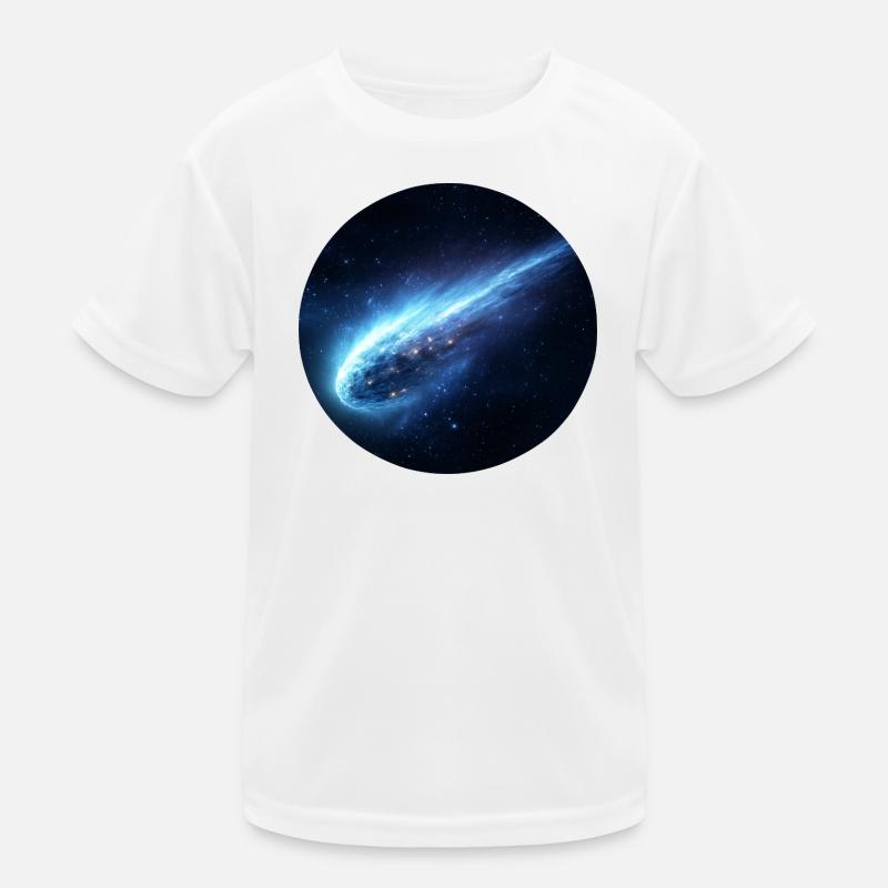 Astronomy Space Comet Streaking Tail Kids Functional T-Shirt