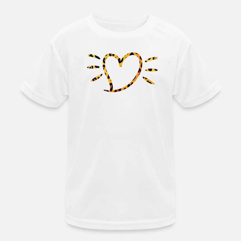 Leopard Herz mit Sonnenstrahlen Kinder Funktions-T-Shirt