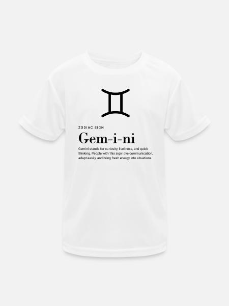Gemini - Zodiac sign - Kinder Funktions-T-Shirt - Weiß - Vorne