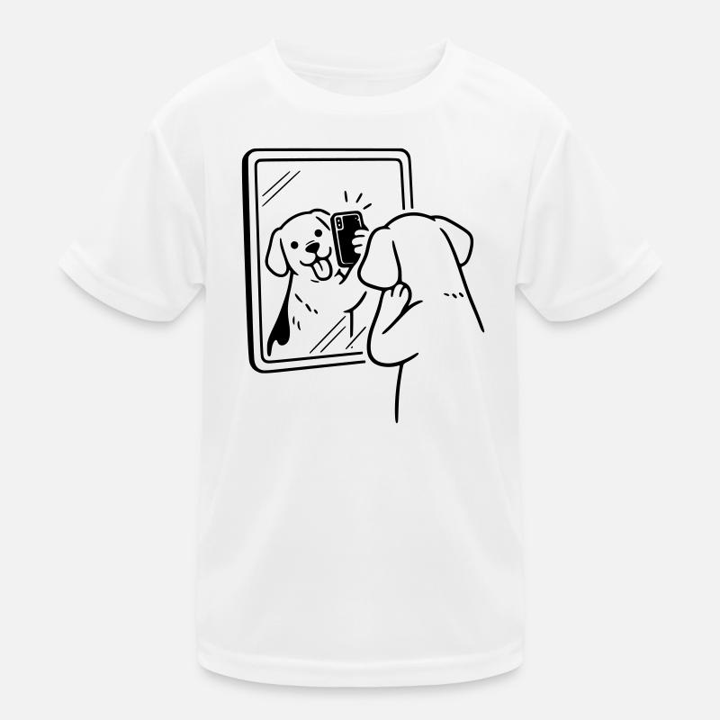 selfie dog hund Kinder Funktions-T-Shirt