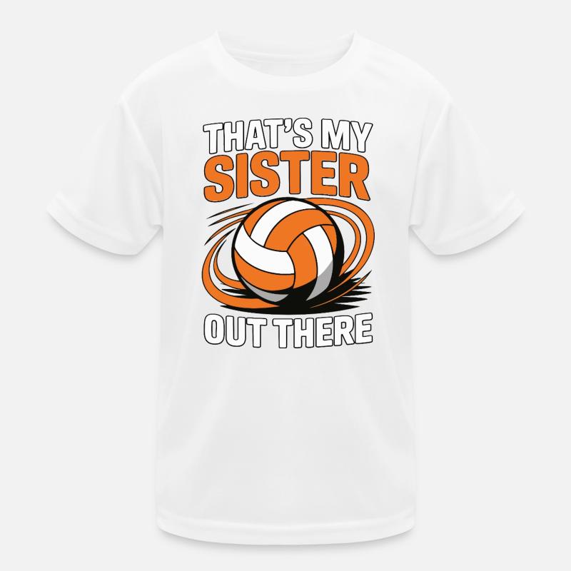 Volleyball Sister - Proud Sibling Design Kids Functional T-Shirt