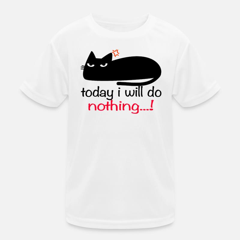 Funny cat today I will do nothing Kids Functional T-Shirt