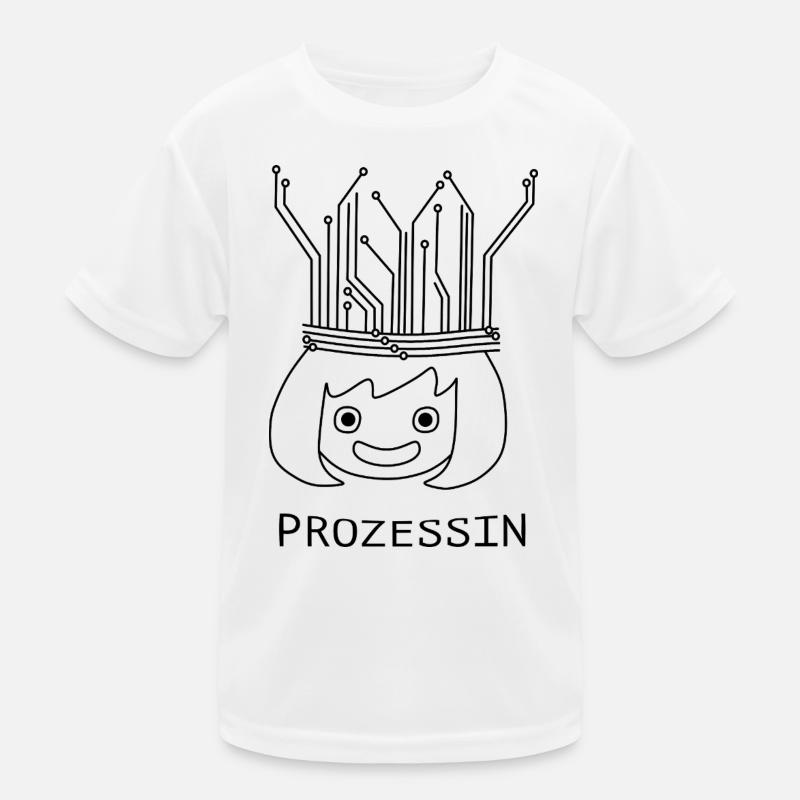 Prozessin mit Tech-Krone - Kinder Funktions-T-Shirt - Weiß