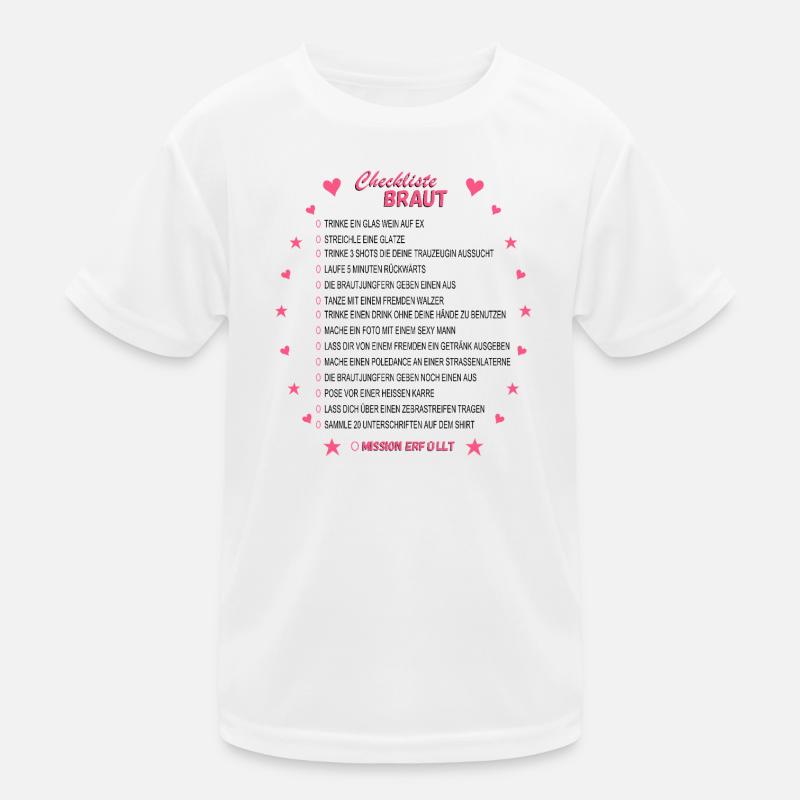 Checklist de la mariée rose T-shirt sport Enfant