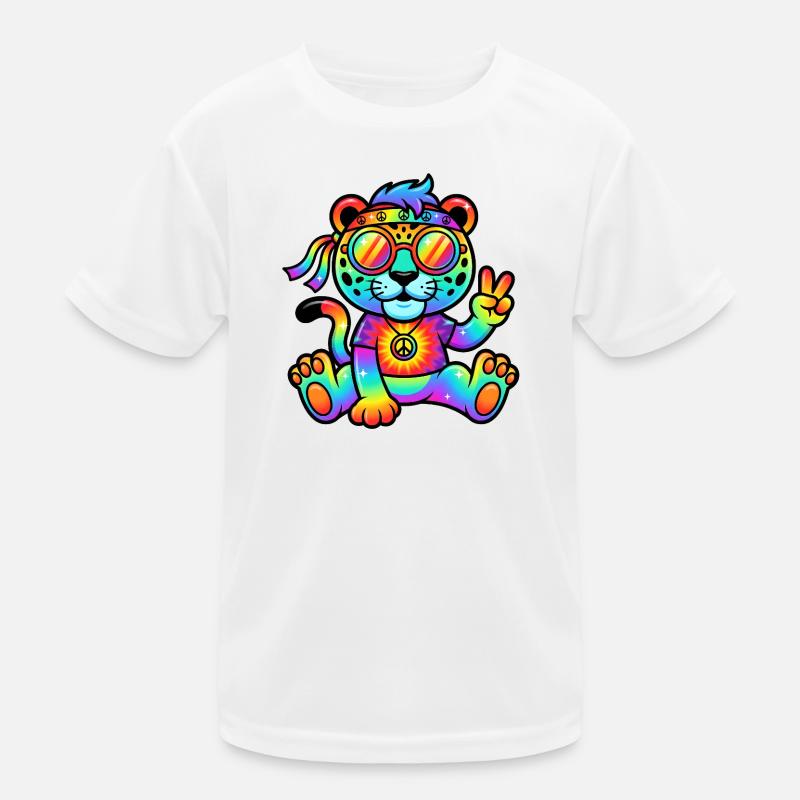 Psychedelischer Hippie-Jaguar Kinder Funktions-T-Shirt
