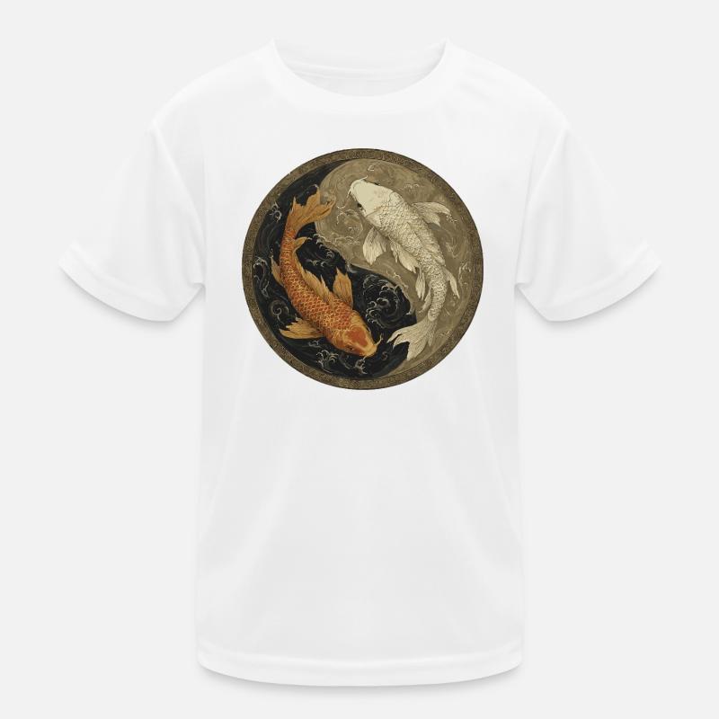 Koi Yin-Yang Medaillon Kinder Funktions-T-Shirt