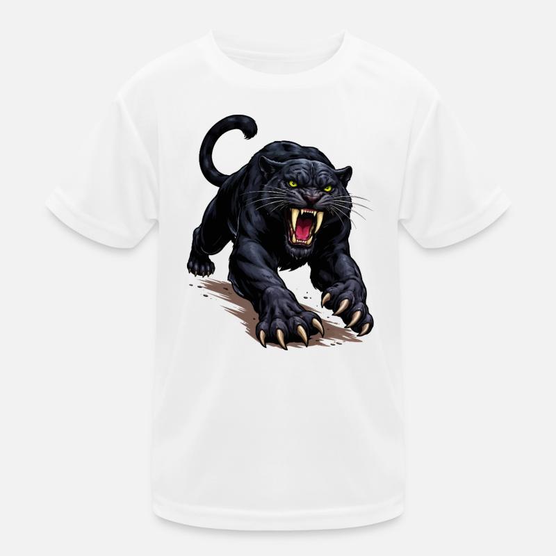 Schwarzer Panther Angriff Kinder Funktions-T-Shirt