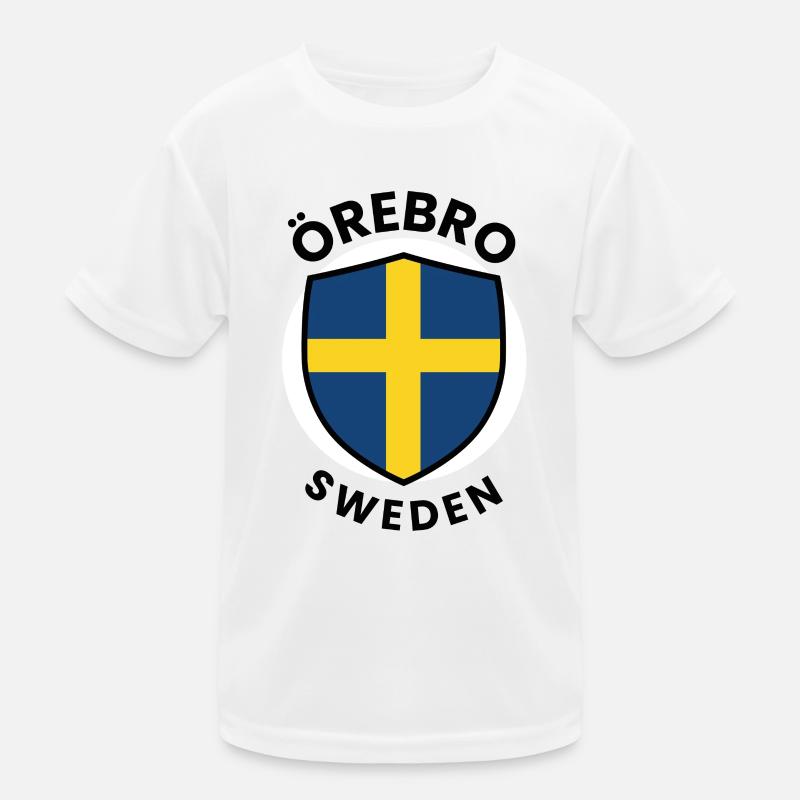 Örebro Sweden Shield Flag Kids Functional T-Shirt