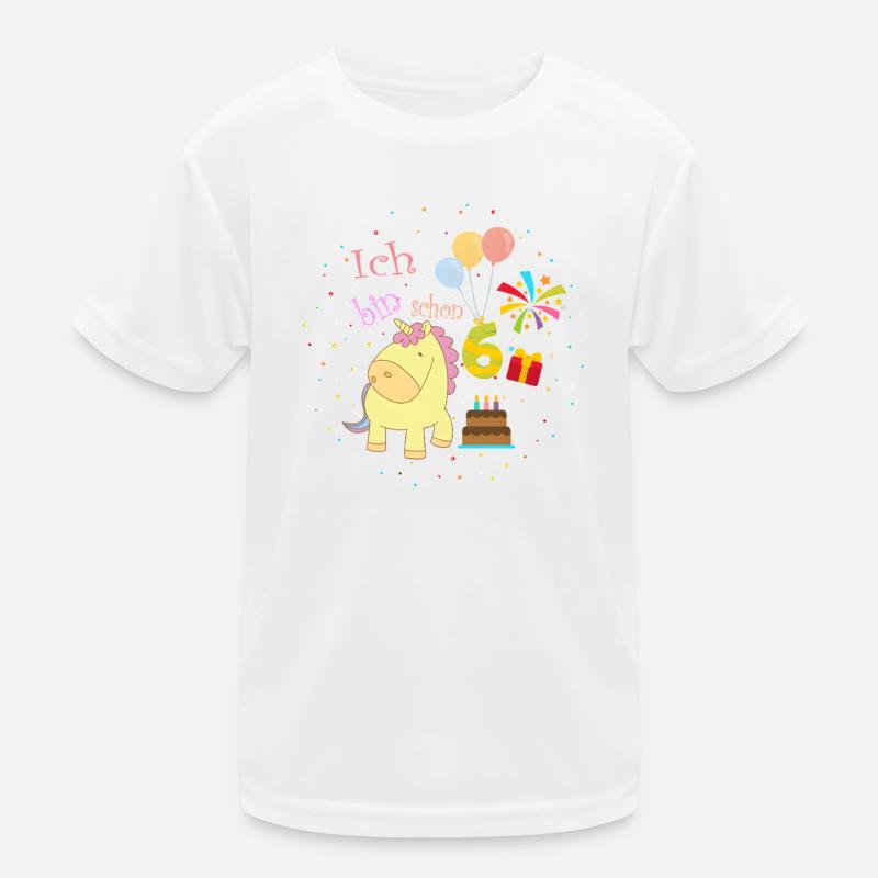 Ich bin schon 6 Einhorn Geburtstag Mädchen Kinder Funktions-T-Shirt