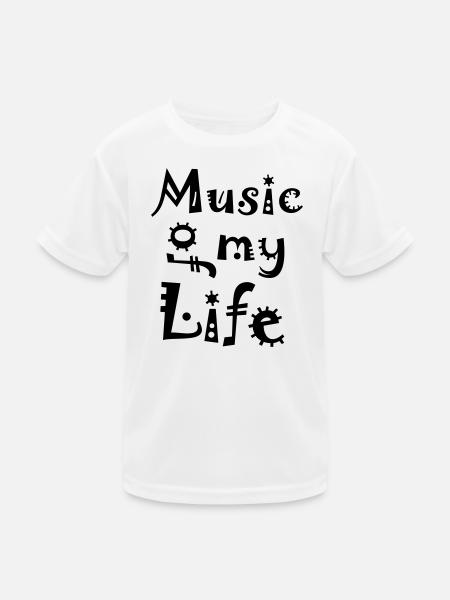 Music of my Life - Kinder Funktions-T-Shirt - Weiß