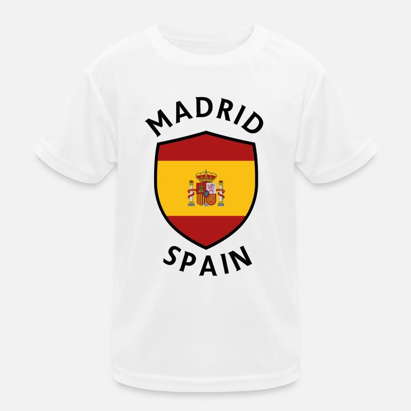 Madrid shield with Spanish flag Kids Functional T-Shirt