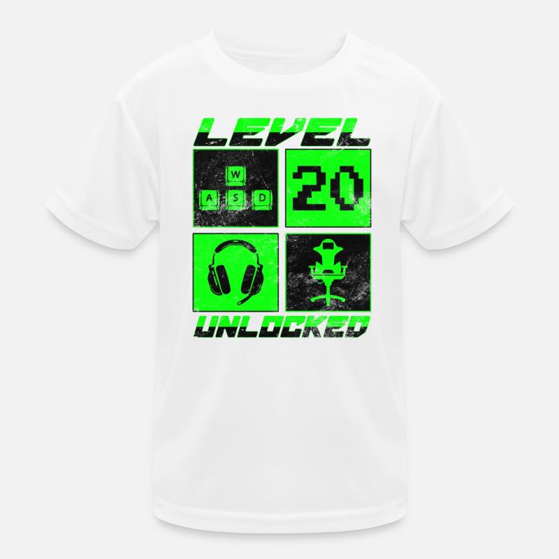 level 20 unlocked Kinder Funktions-T-Shirt