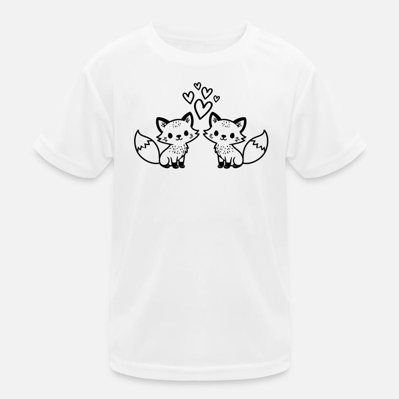 Fuchs Paar Herzen Liebe Kinder Funktions-T-Shirt