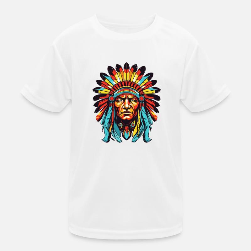 Indianer Häuptling Comic Kinder Funktions-T-Shirt
