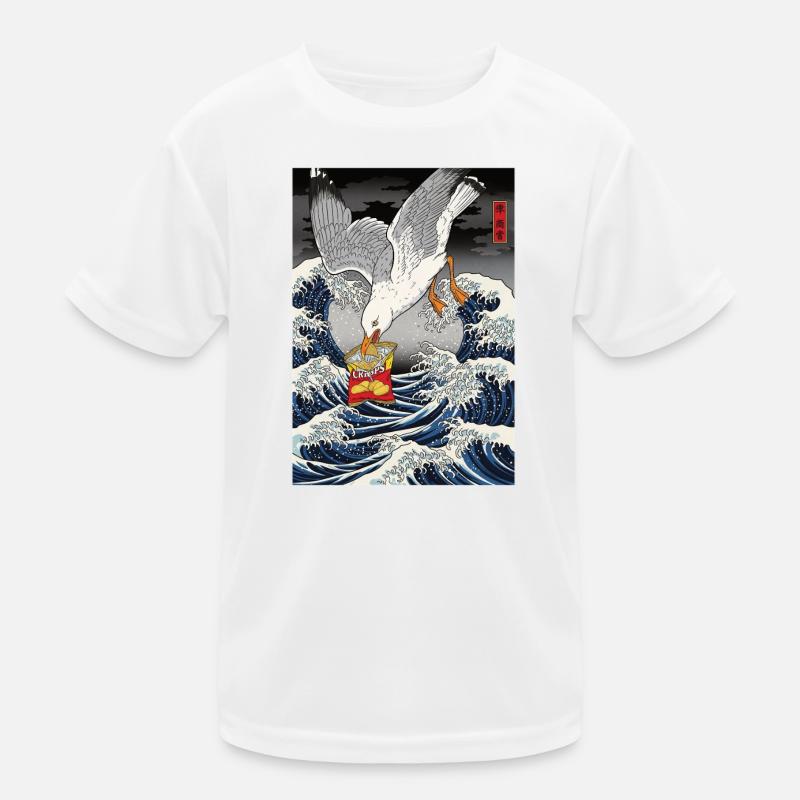 Seagulls Steals Chips Funny Kids Functional T-Shirt
