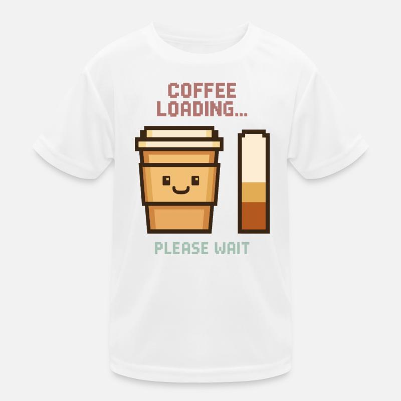 Coffee Loading Pixel Art - Morgenstart mit Charme Kinder Funktions-T-Shirt