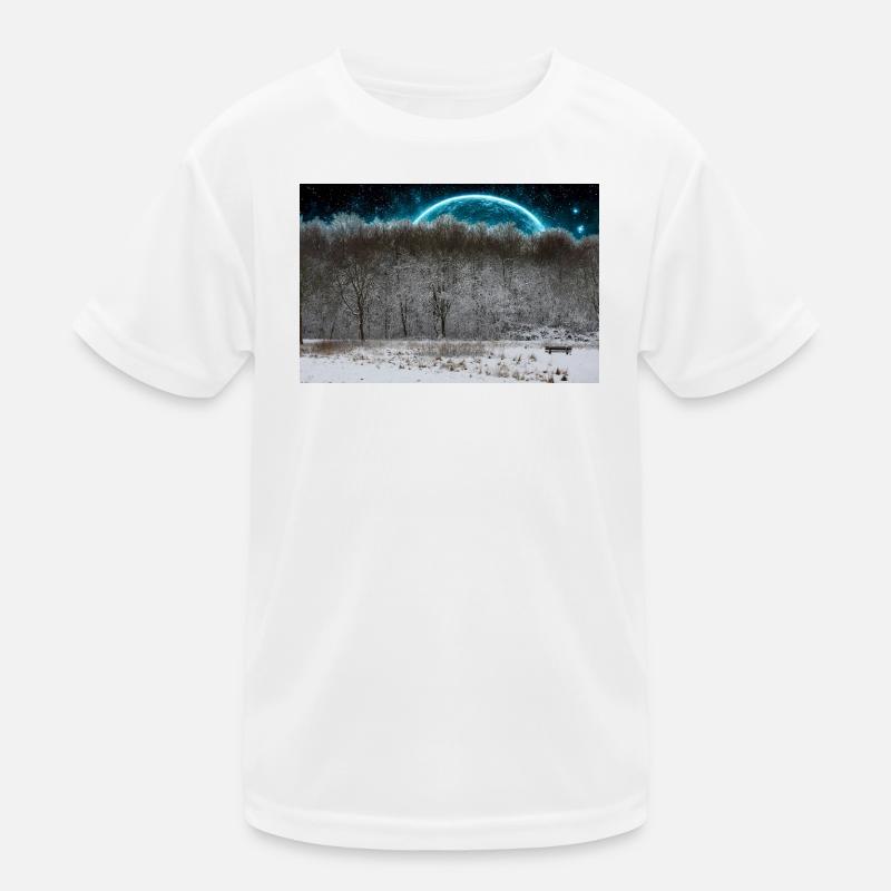 Lune céleste d’hiver dans la forêt T-shirt sport Enfant