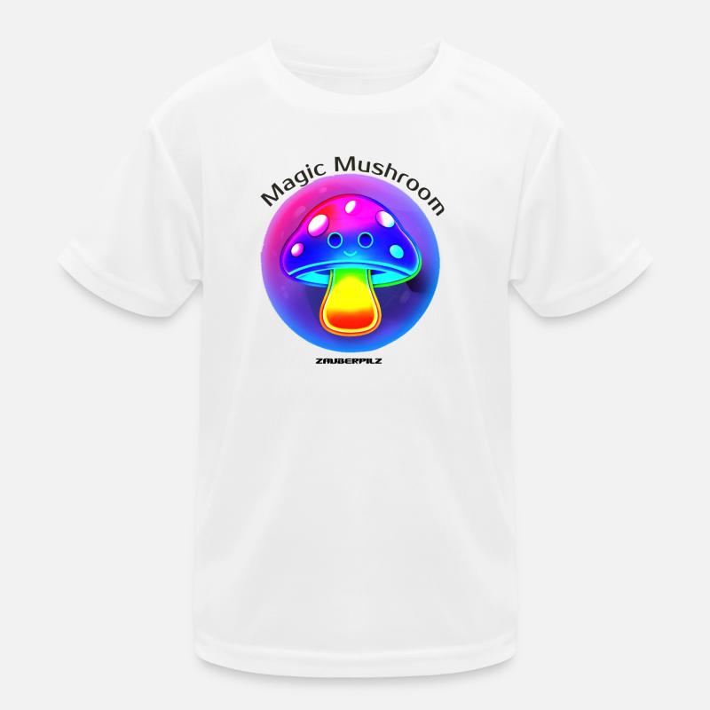 Leuchtender Regenbogenpilz Neon Kinder Funktions-T-Shirt