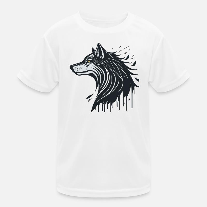 Spektraler Wolf - Kinder Funktions-T-Shirt - Weiß