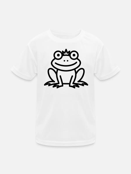Frosch - Kinder Funktions-T-Shirt - Weiß - Vorne